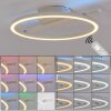 Narok LED ceiling light with remote control, modern round ring lamp for living room