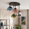 Gastor ceiling light with colourful glass shades, 4-light retro globe ceiling lamp