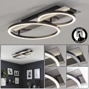 Kordex LED living room ceiling light with double ring design, modern flat fixture