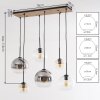 Koyoto 6-light multi-drop globe pendant light for dining room, boho vintage E27