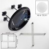 Modern globe light Chehalis with four clustered white glass shades, G9 socket