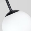 Modern globe light Chehalis with four clustered white glass shades, G9 socket