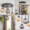 Chehalis retro ceiling light, 4-light globe shade fixture for living room