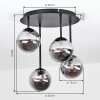 Chehalis 4-light globe ceiling light, G9 retro vintage fixture for dining room