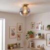 Gastor globe ceiling light, E27 fitting, 25 cm round shade, modern vintage style