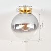 Gastor globe ceiling light, E27 fitting, 25 cm round shade, modern vintage style