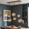 Koyoto 6-light globe pendant light, E27 dining room pendant light, long canopy