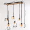 Koyoto 6-light globe pendant light, E27 dining room pendant light, long canopy