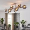 Modern 10-flame globe ceiling light Gastor with clustered smoke glass shades