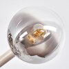 Modern 10-flame globe ceiling light Gastor with clustered smoke glass shades
