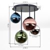 Chehalis 4-light semi-flush ceiling light with globe shades, G9, ø 38 cm