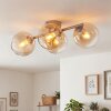 Koyoto 4-light ceiling light with globe shades, retro bar design for E14 bulbs