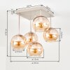 Koyoto 5-light ceiling light with globe shades, retro style for dining rooms