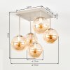 Gastor 5-light ceiling light, globe ceiling lamp for dining room, retro style