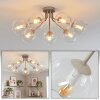 Koyoto 7-light retro semi-flush ceiling light with globe shades, modern vintage style