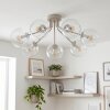 Koyoto 7-light retro semi-flush ceiling light with globe shades, modern vintage style