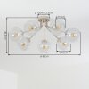 Koyoto 7-light retro semi-flush ceiling light with globe shades, modern vintage style