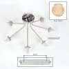 Koyoto 7-light ceiling light, retro semi-flush globe ceiling fixture, 82 cm