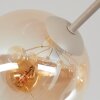 Globe light Koyoto, modern cluster with seven amber and clear glass shades, E14