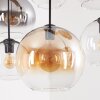 Koyoto 6-light pendant light with globe shades for dining room, retro style
