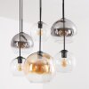 Koyoto 6-light pendant light with globe shades for dining room, retro style