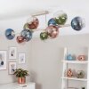 10-Light Cluster Ceiling Light Koyoto with Colourful Glass Shades and Visible E14 Fittings