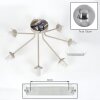 Modern cluster ceiling light Gastor with 7 smoke glass shades, sand-coloured frame