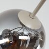 Modern cluster ceiling light Gastor with 7 smoke glass shades, sand-coloured frame