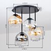 Koyoto 4-light ceiling light with globe shades, modern round vintage design, Ø 38 cm