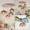 Gastor ceiling light, 5-light globe ceiling lamp, round retro design, ø 45 cm