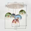 Gastor ceiling light, 5-light globe ceiling lamp, round retro design, ø 45 cm