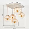 Retro Cluster Ceiling Light Gastor with 5 amber and clear glass shades