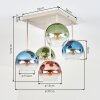 Koyoto 5-light ceiling light with globe shades, modern retro ceiling lamp