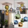 Koyoto 5-light ceiling light with globe shades, modern vintage style, E14