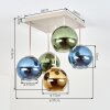 Koyoto 5-light ceiling light with globe shades, modern vintage style, E14