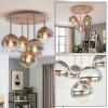 Gastor globe ceiling light for living room, 5-light round design, Ø 45 cm, E14