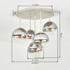 Gastor globe ceiling light for living room, 5-light round design, Ø 45 cm, E14