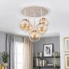 Gastor 5-Light Globe Ceiling Light, round modern retro cluster with layered drops, Ø 45 cm