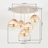 Gastor 5-Light Globe Ceiling Light, round modern retro cluster with layered drops, Ø 45 cm