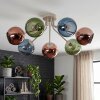 Koyoto 7-light globe ceiling light, retro ceiling lamp, E14, 82 cm diameter