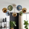 Koyoto globe ceiling light, 7-light retro ceiling light with E14 sockets, Ø 82 cm