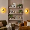 Liriel round LED wall light set of 2, retro ripple-ring design for living rooms