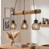 Oravi wooden rod pendant light, 3-light dining room light, E27, length 60 cm