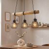 Oravi wooden rod pendant light, 3-light dining room light, E27, length 60 cm