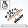 Oravi wooden rod pendant light, 3-light dining room light, E27, length 60 cm