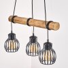 Oravi wooden rod pendant light, 3-light dining room light, E27, length 60 cm