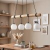 Koyoto wooden rod pendant light, 4-light hanging lamp for dining table, 80 cm
