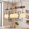 Koyoto wooden rod pendant light, 4-light hanging lamp for dining table, 80 cm