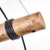 Koyoto wooden rod pendant light, 4-light hanging lamp for dining table, 80 cm
