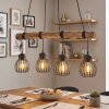 Oravi wooden rod pendant light 4-light, E27 dining room light, length 80 cm